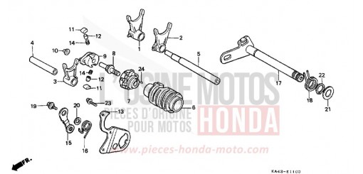 BARILLET DE SELECTION CR250RJ de 1988